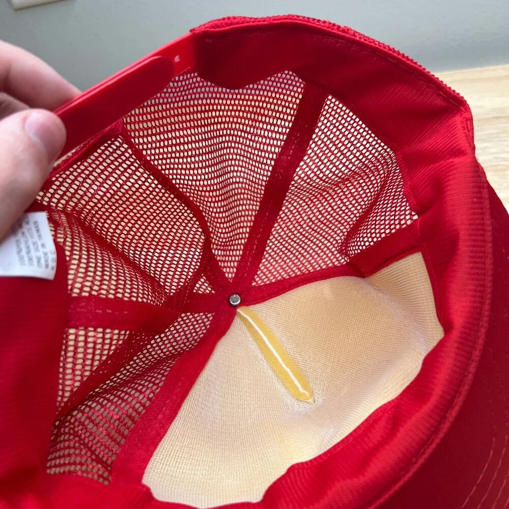 Puma Co Trucker Hat Mens Adjustable Red Snapback Cap Mesh Back‎ Advertising